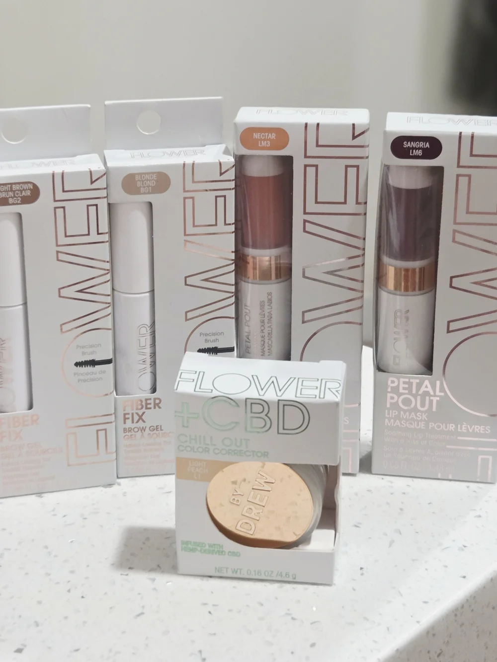 Flower Brand (Drew Barrymore) Chill Out Color Corrector/lips/brow Bundle